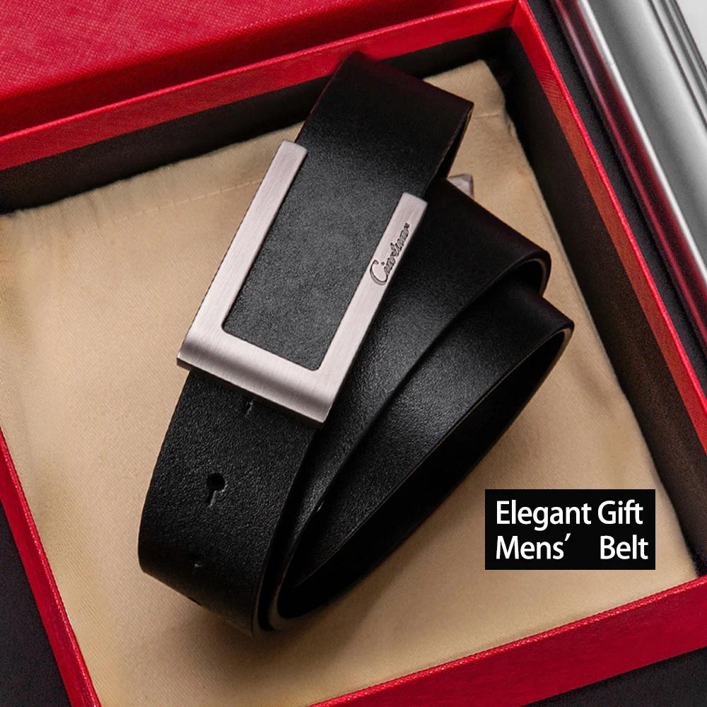 Elegant Mens Genuine Leather Dress Belt