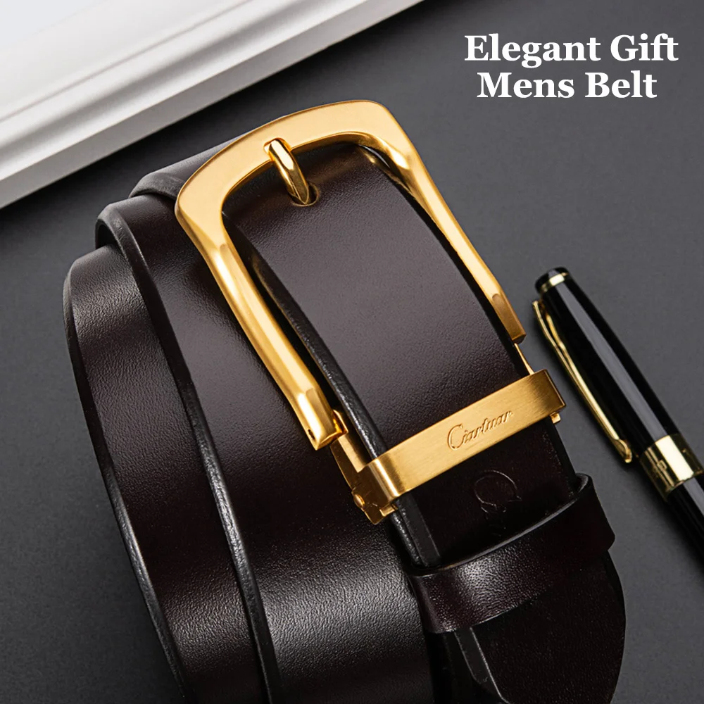 Mens Genuine Leather Designer Dress Belt