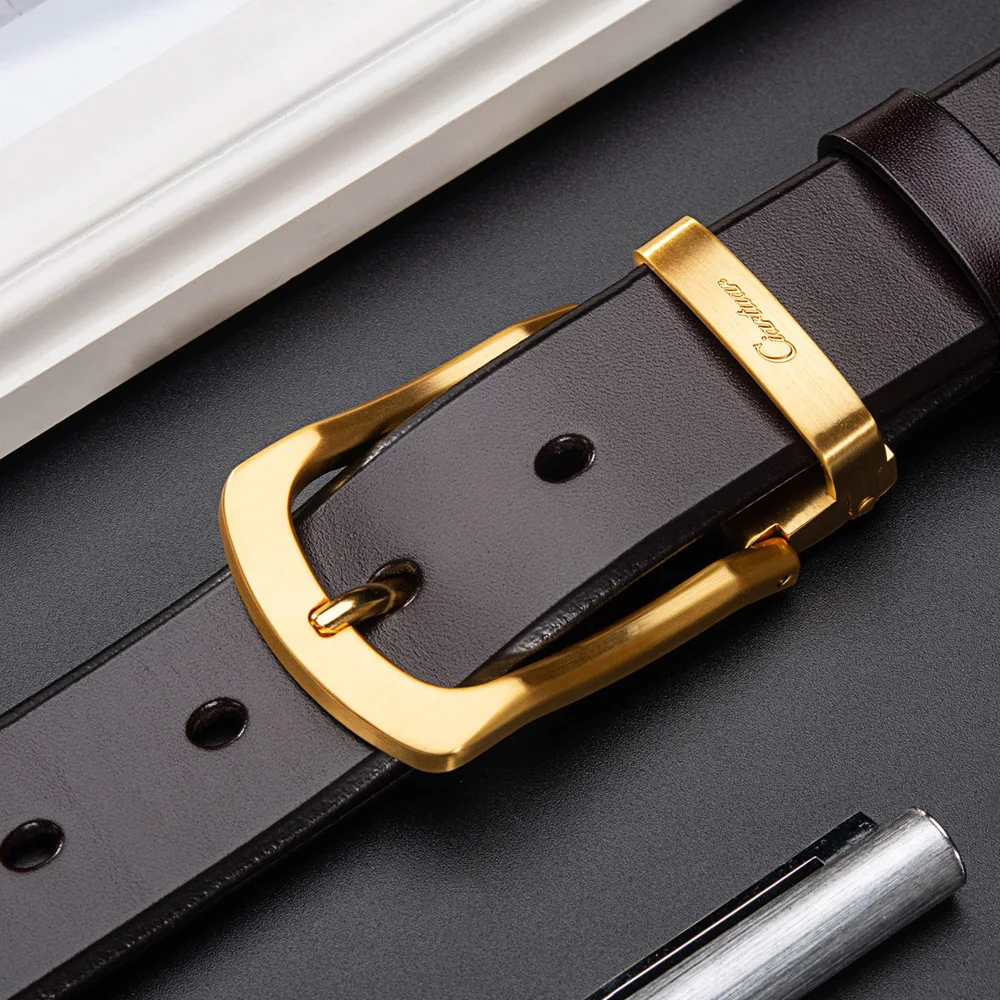 Mens Genuine Leather Designer Dress Belt