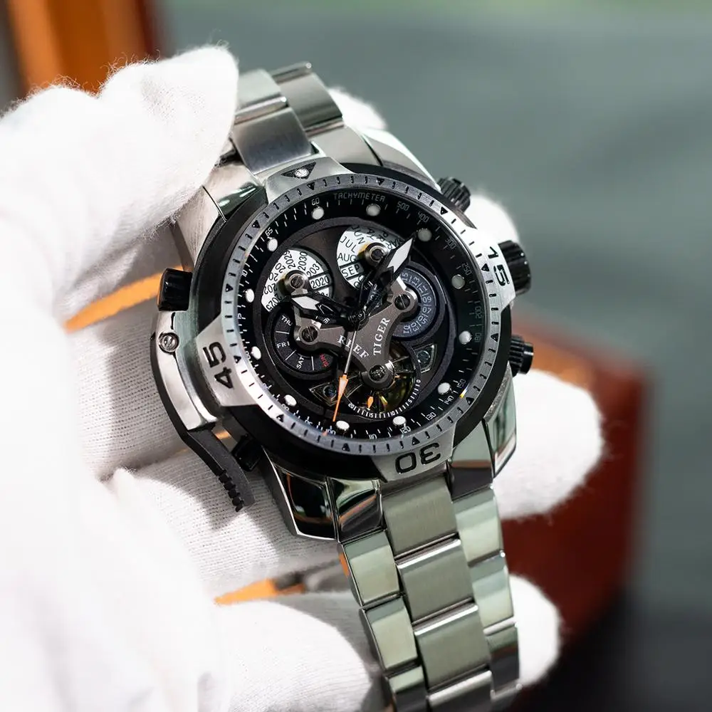 Reef Tiger/RT Designer Mens Sport Watch Perpetual Calendar