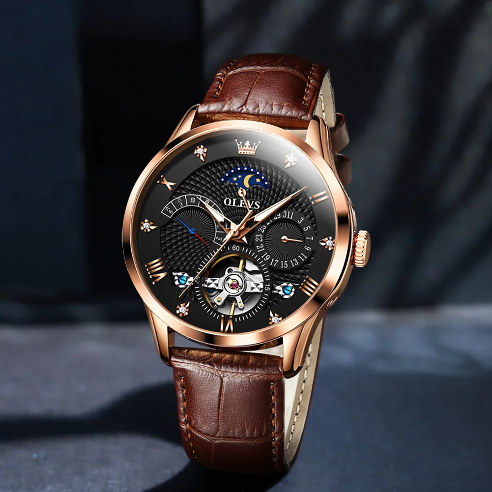 OLEVS 2022 Luxury Automatic Mechanical Skeleton Watch
