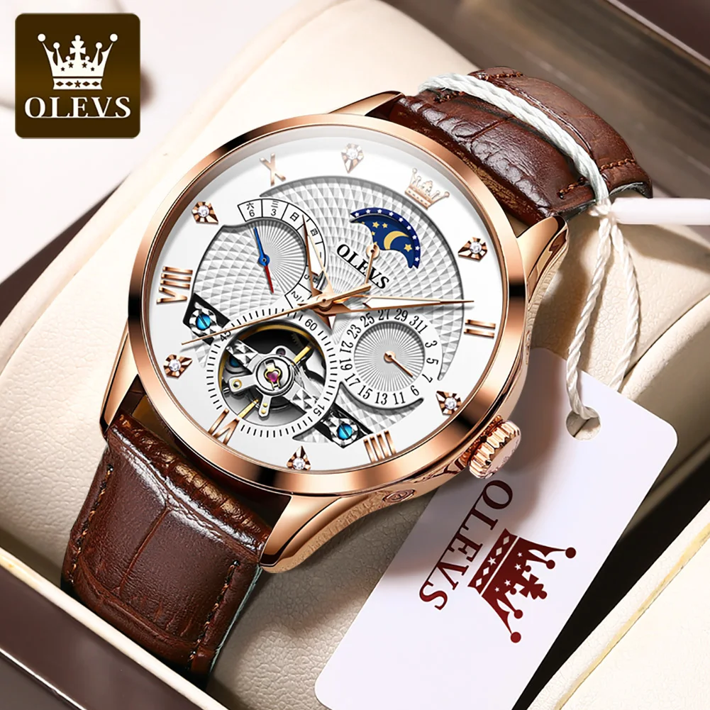 OLEVS 2022 Luxury Automatic Mechanical Skeleton Watch
