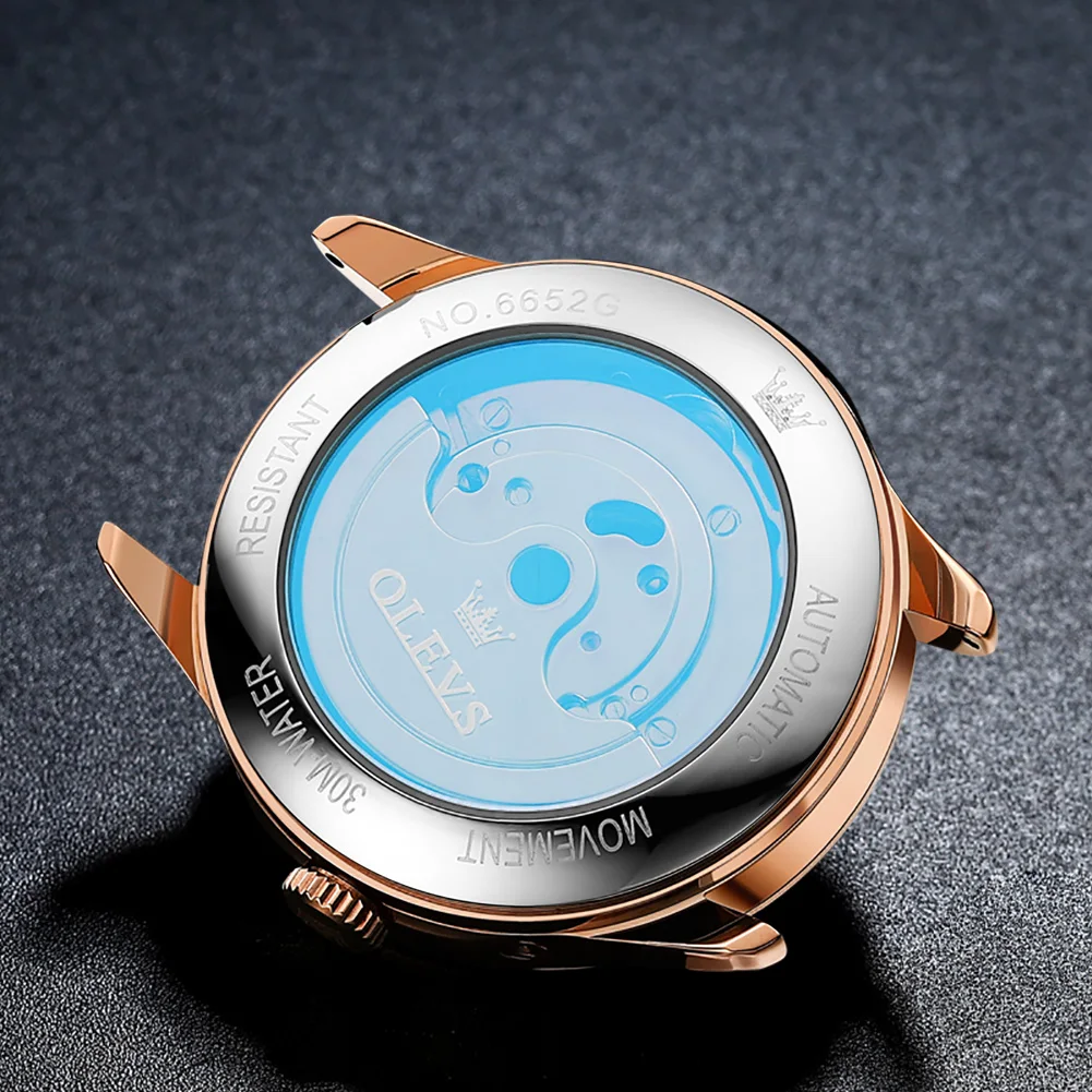 OLEVS 2022 Luxury Automatic Mechanical Skeleton Watch