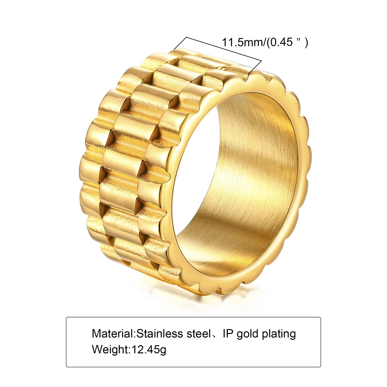 11mm Watch Band Shaped Ring for Men