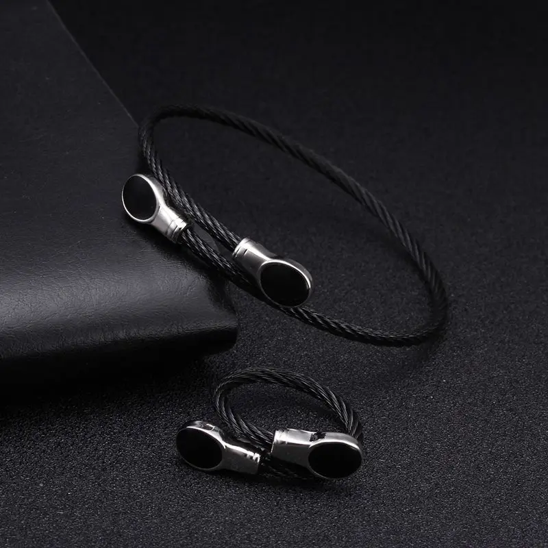 Luxury Open Steel Braided Cable Bangle Cuff Bracelet