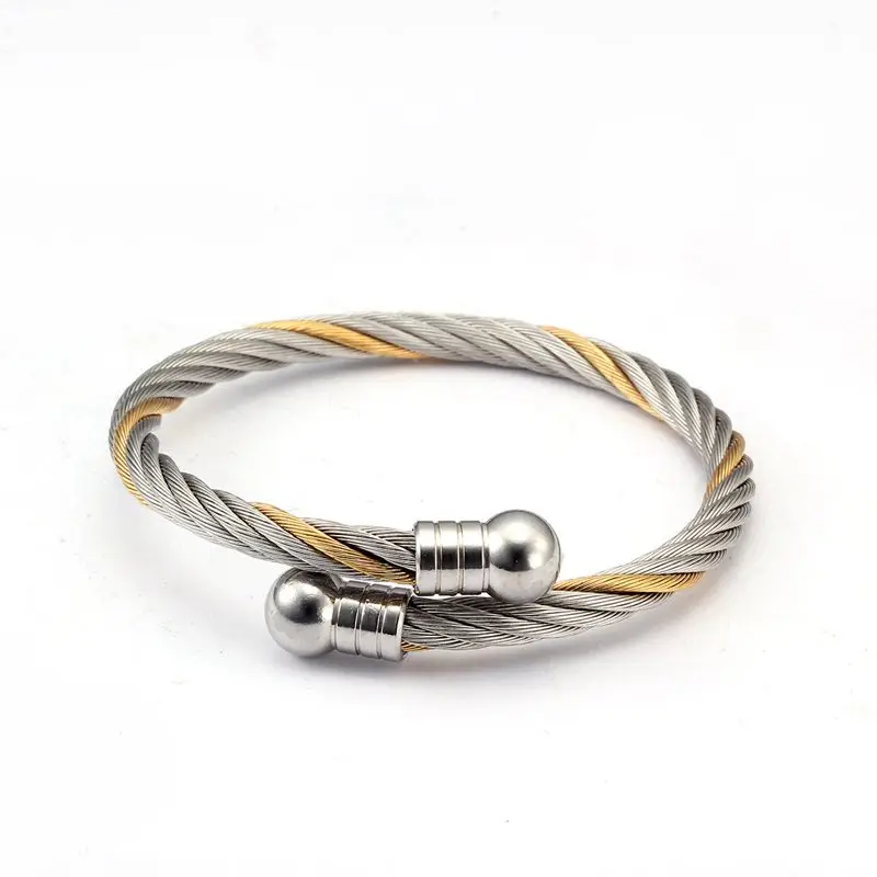 Luxury Stainless Steel Braided Open Bracelet