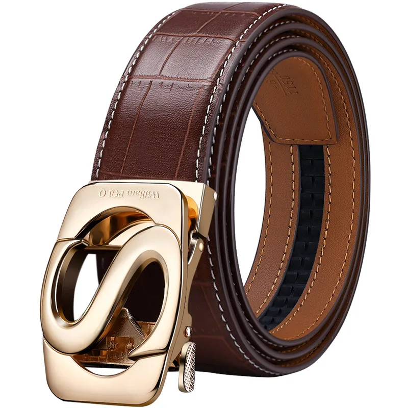 Designer Automatic Buckle Cowhide Leather Belts