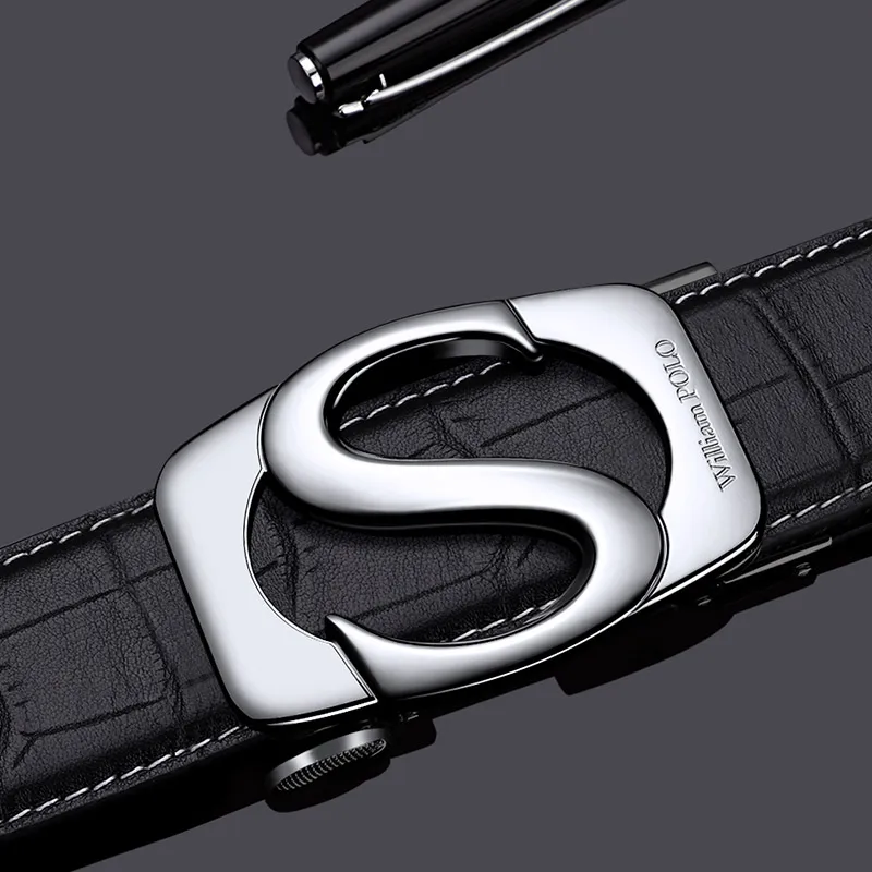 Designer Automatic Buckle Cowhide Leather Belts