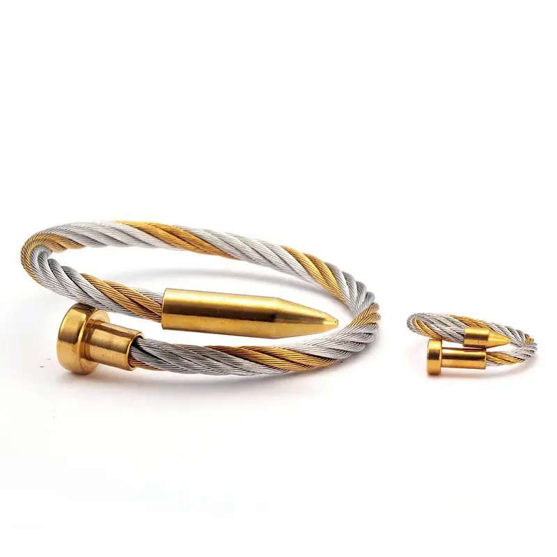 Women Men Twisted Cable Adjustable Cuff Bangle Bracelet