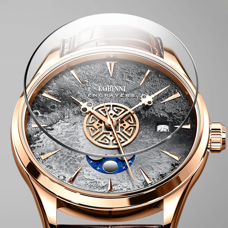Lobinni Mens Watches Original Design Engravers Series