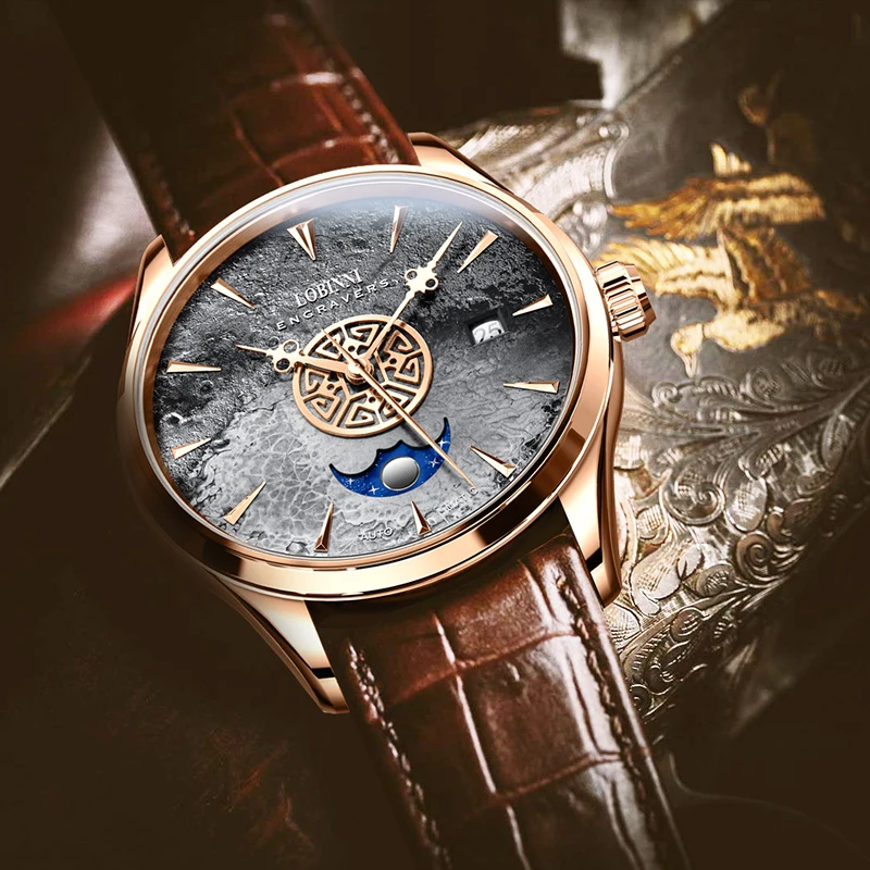 Lobinni Mens Watches Original Design Engravers Series