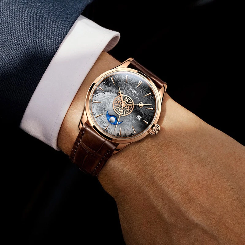 Lobinni Mens Watches Original Design Engravers Series