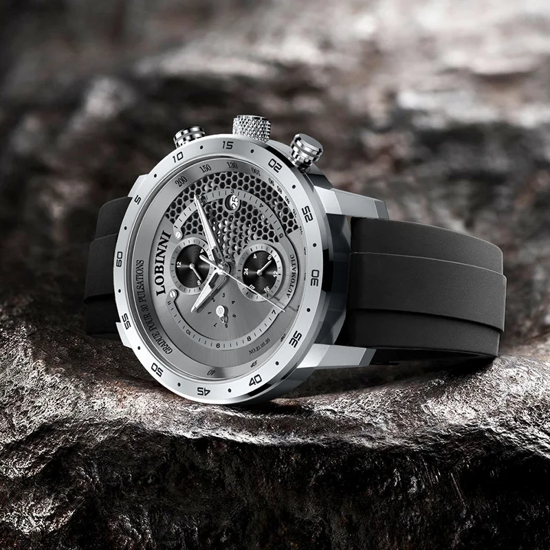 Lobinni Rubber Strap Sport Automatic Watch