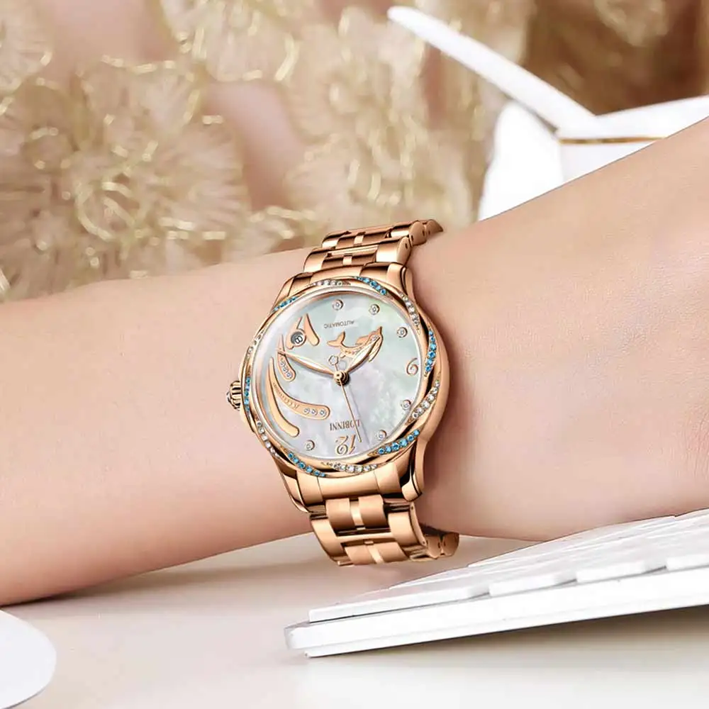 Lobinni Mechanical Rhinestone Watches
