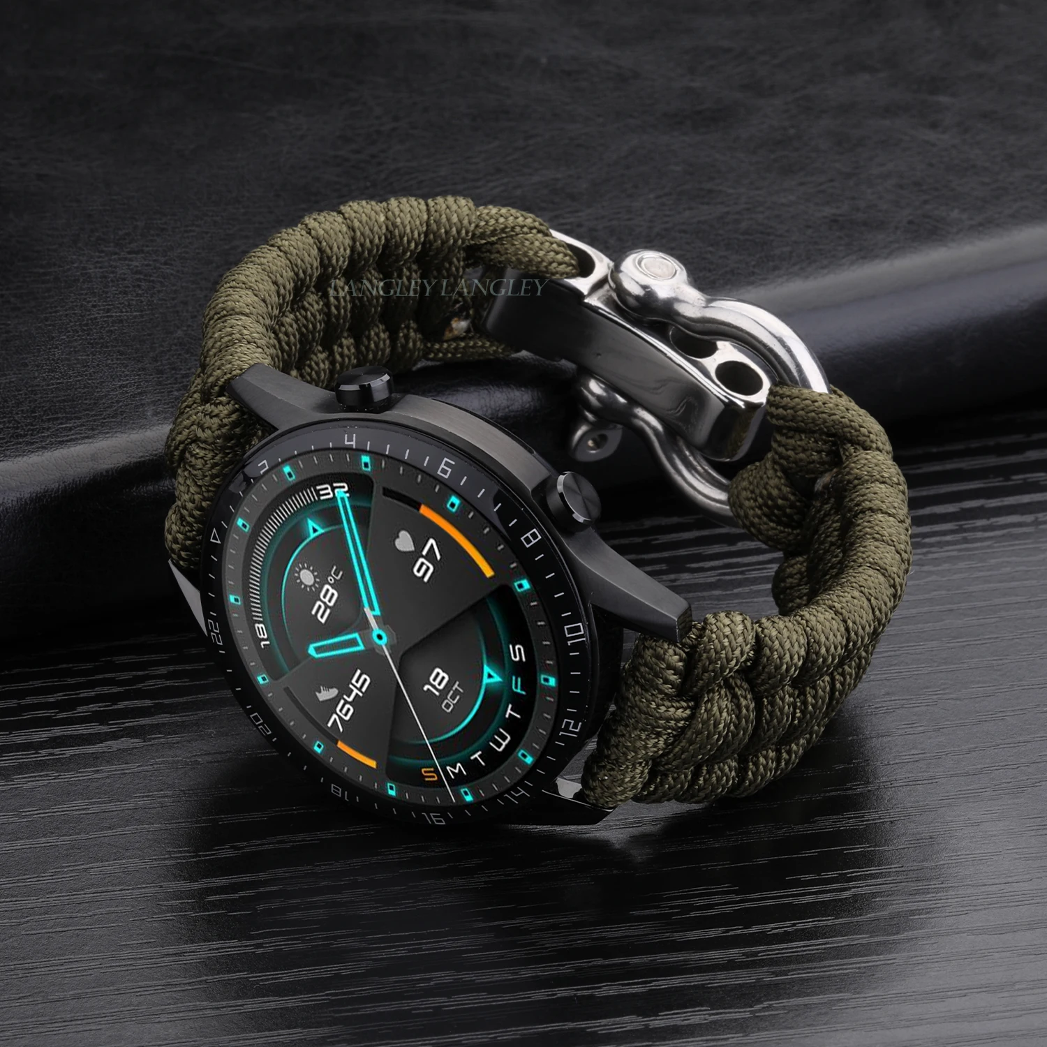 Outdoor Survival Paracord Rope 22mm Watch Strap
