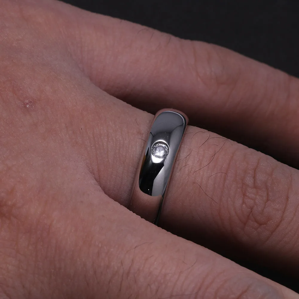 925 Silver Plain Dome Comfort Fit Wedding Band