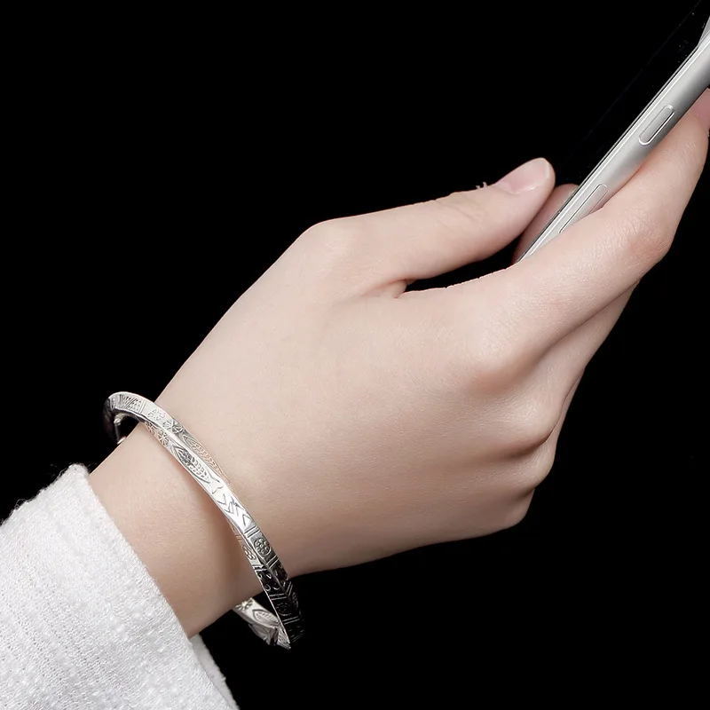 Fish Antique Cuff Bracelet S925 Sterling Silver Bracelet