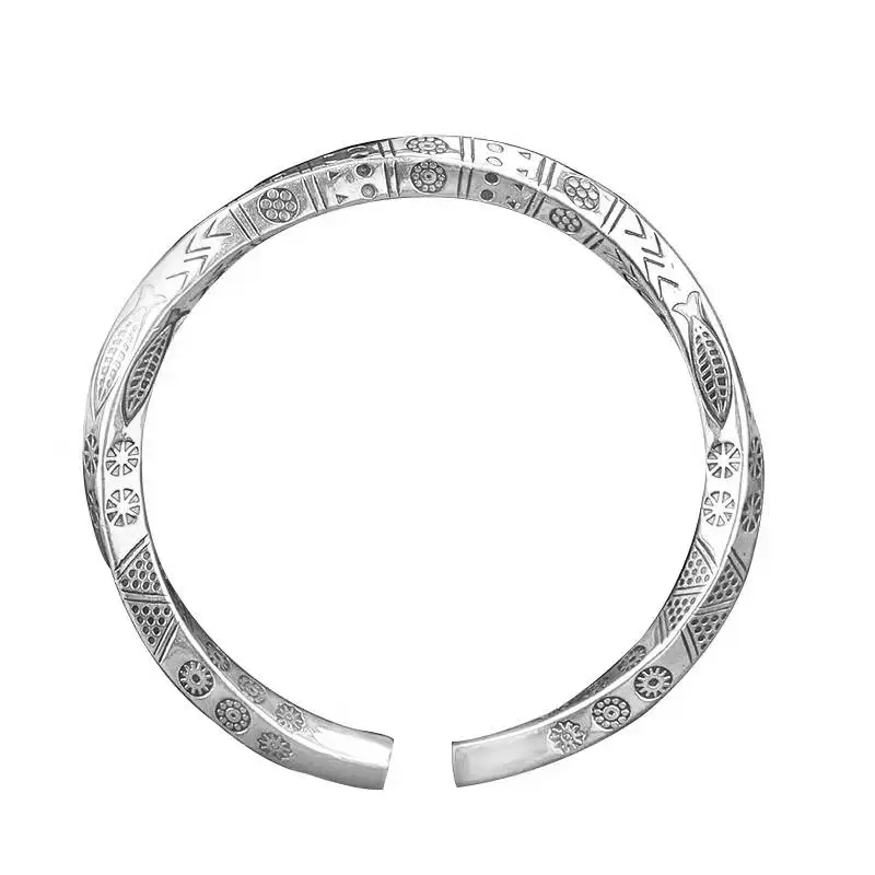 Fish Antique Cuff Bracelet S925 Sterling Silver Bracelet