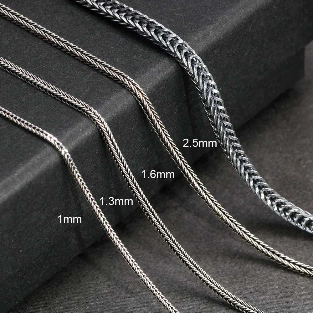Men Women Sterling Silver Wheat Chain Necklace
