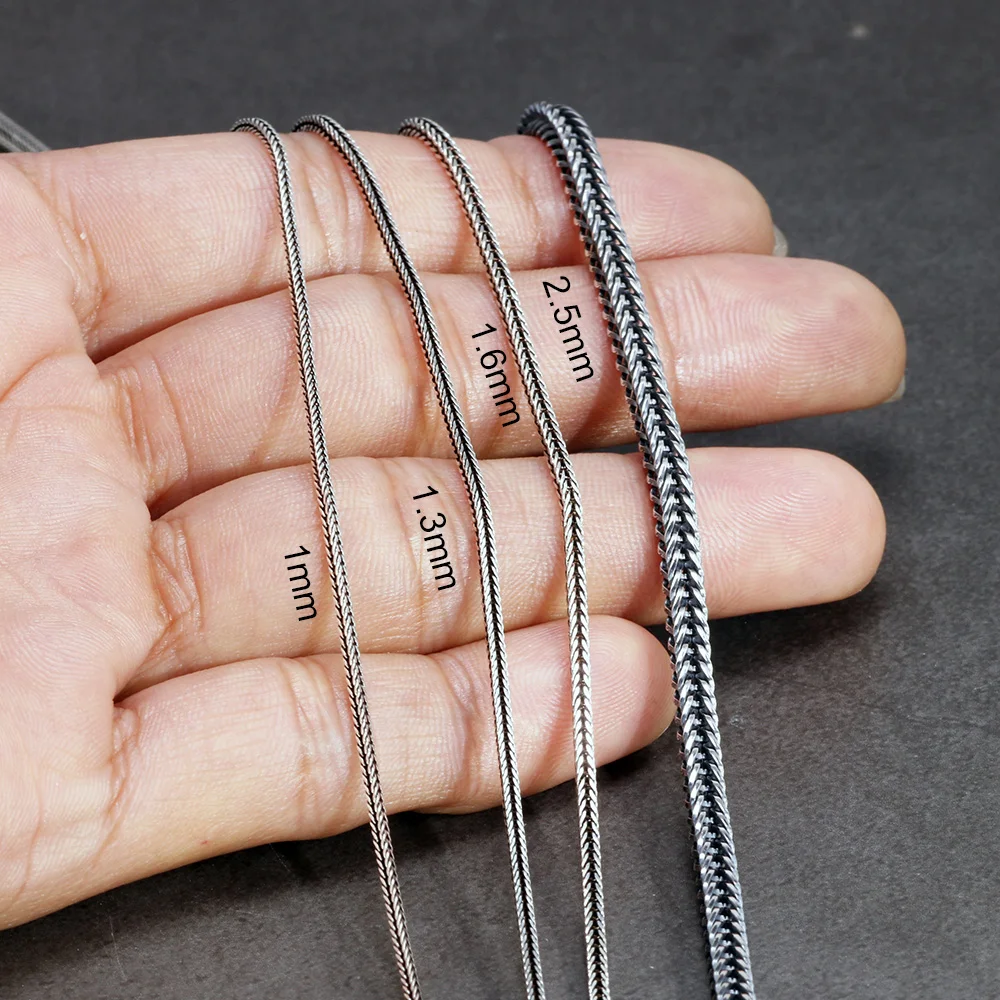 Men Women Sterling Silver Wheat Chain Necklace