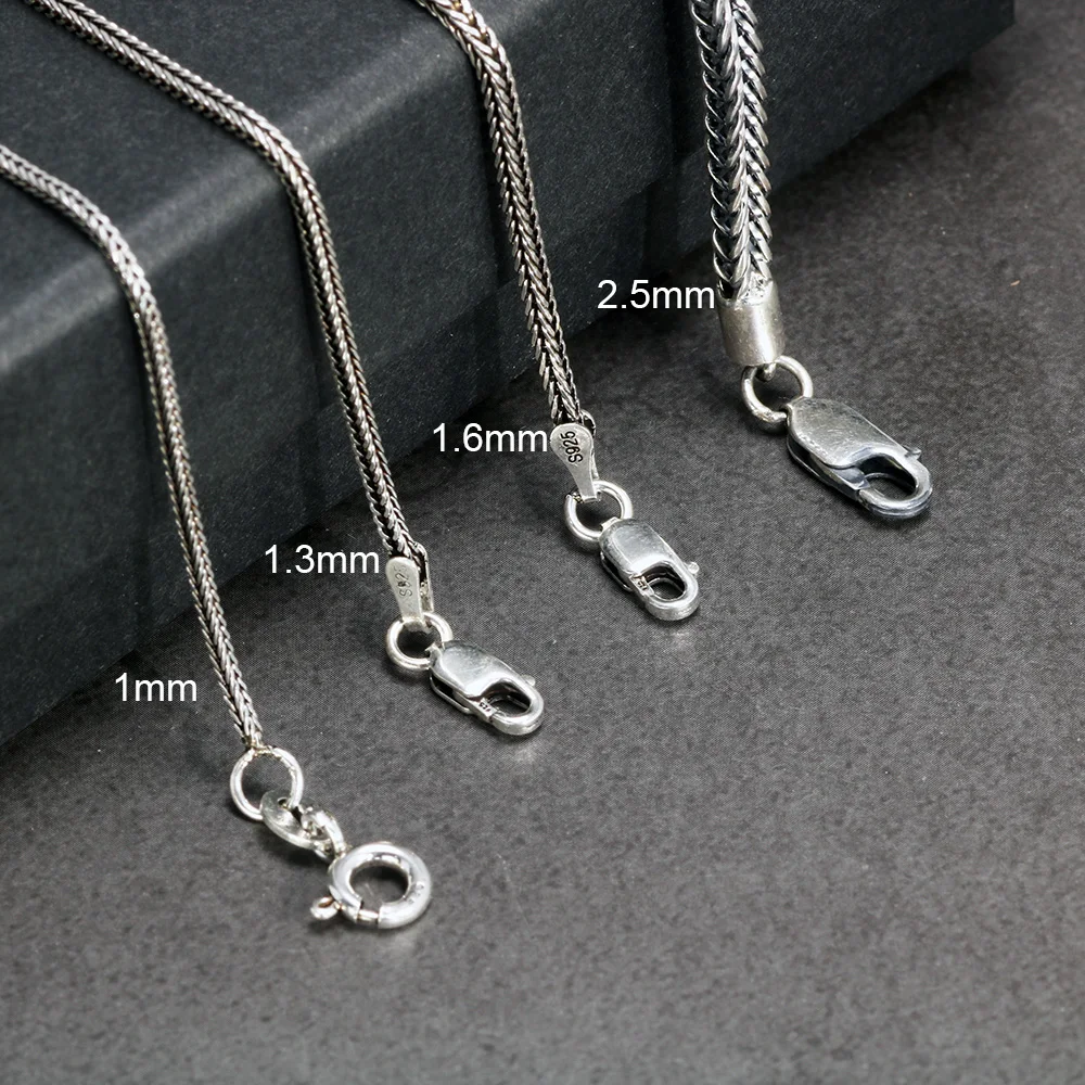 Men Women Sterling Silver Wheat Chain Necklace