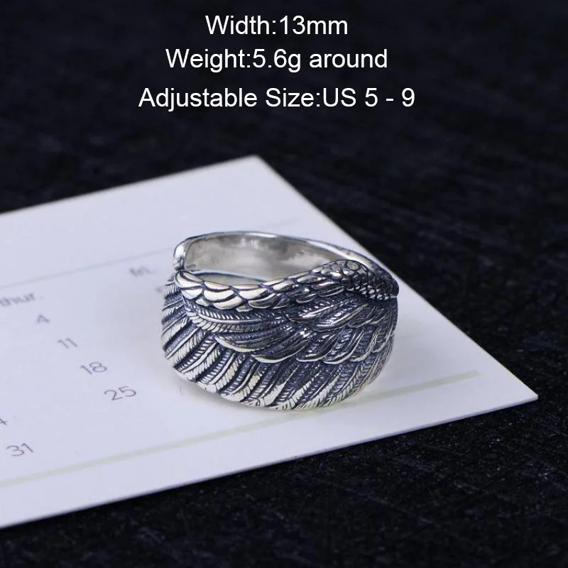 Angel Wing Ring Genuine 925 Sterling Silver