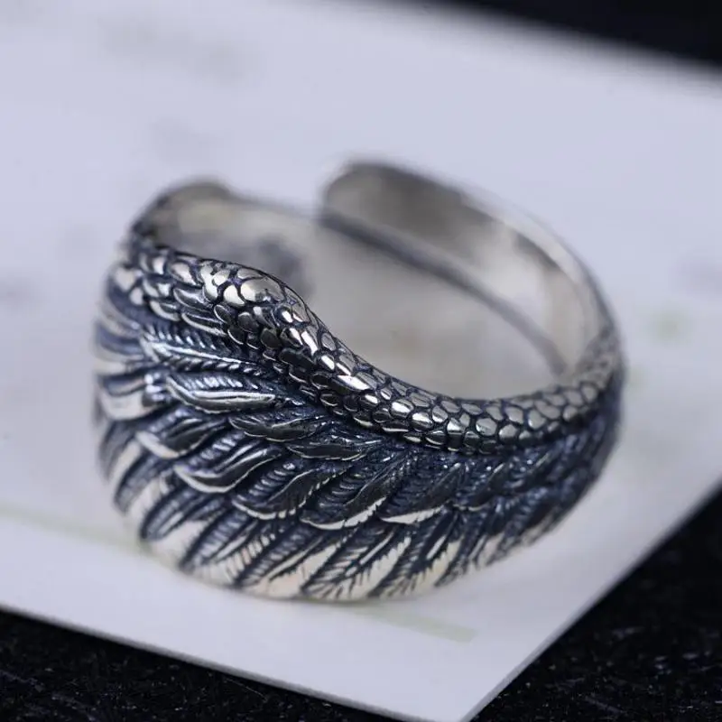 Angel Wing Ring Genuine 925 Sterling Silver