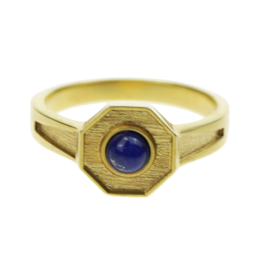 Handmade Mens Ring With Natural Lapis Lazuli Stone