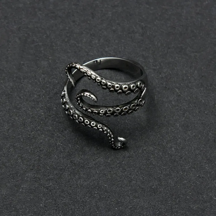 925 Pure Silver Retro Antique Octopus Ring
