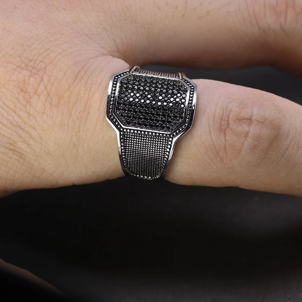 Solid 925 Silver Rings Cool Retro Vintage Turkish Ring