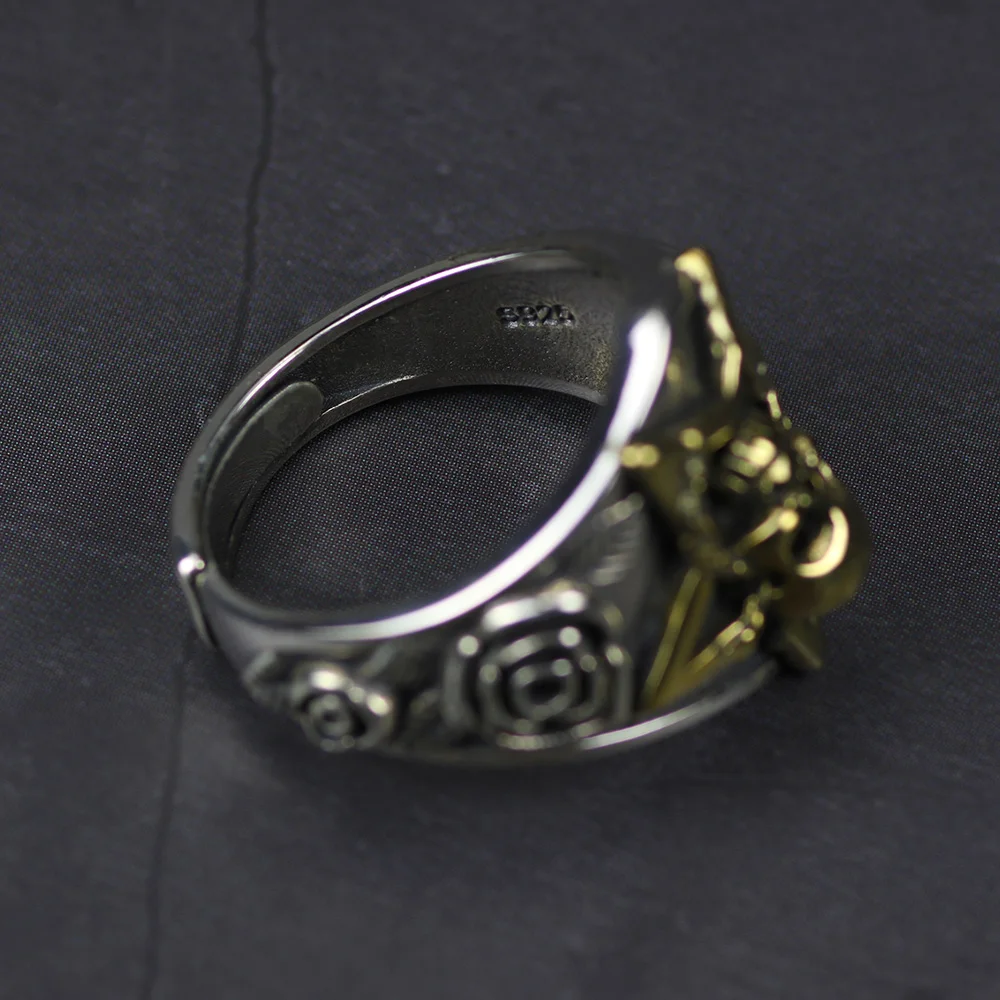 Real 925 Sterling Silver Skull Pentagram Rings