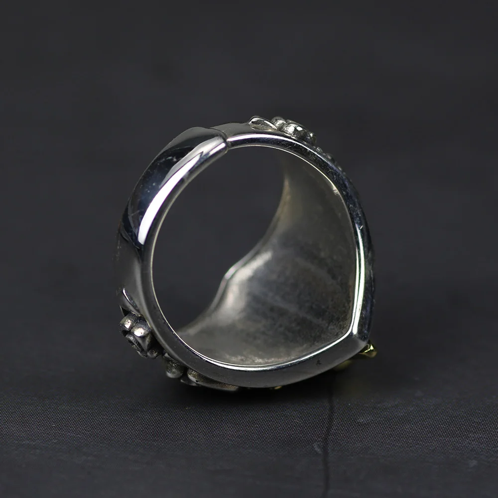 Real 925 Sterling Silver Skull Pentagram Rings