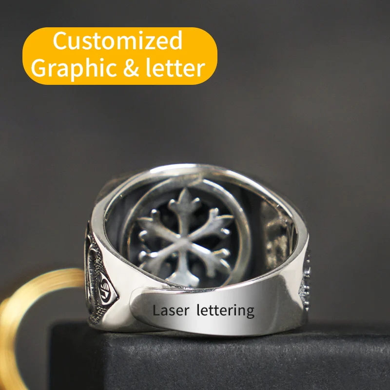 3D Tiger Ring for Men with White Zircon 925 Sterling Silver