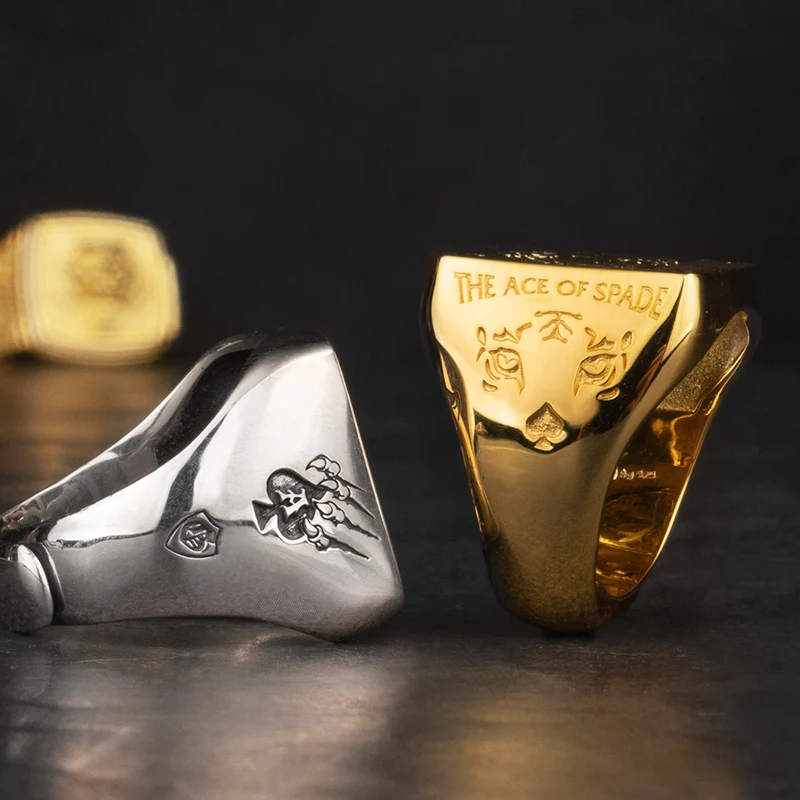 Ace of Spades Mens Tiger Ring