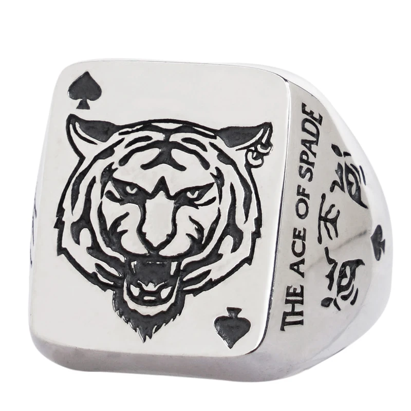 Ace of Spades Mens Tiger Ring