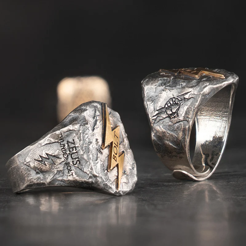 Lightning Bolt Ring 925 Sterling Silver Rings