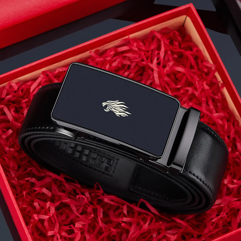 Genuine Leather Belt Luxury Metal Automatic Buckle