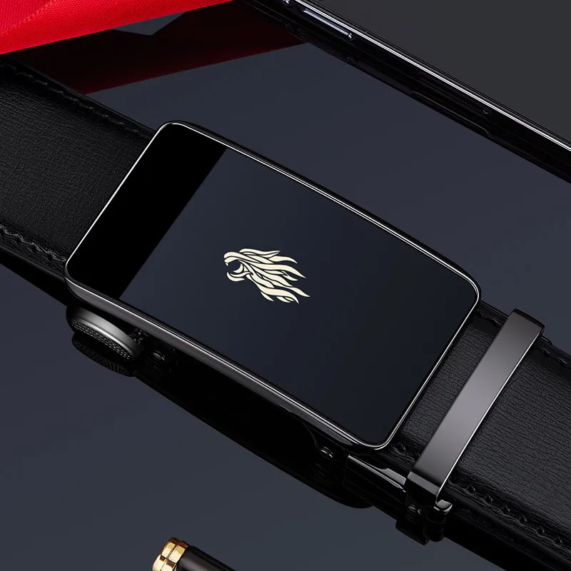 Genuine Leather Belt Luxury Metal Automatic Buckle