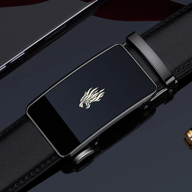Genuine Leather Belt Luxury Metal Automatic Buckle