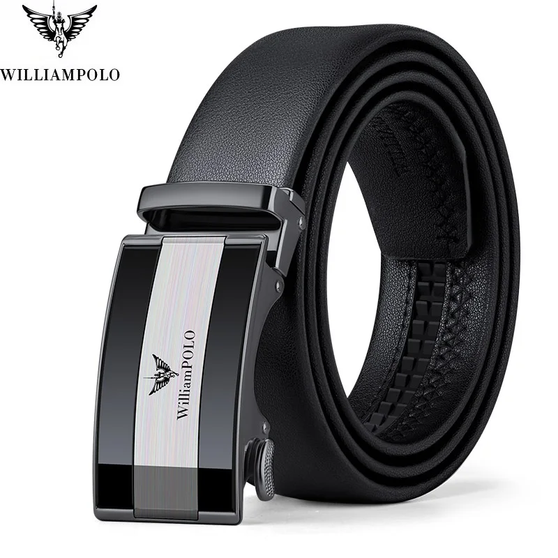 Mens Luxury Slide Belt with Automatic Adjustable Buckle