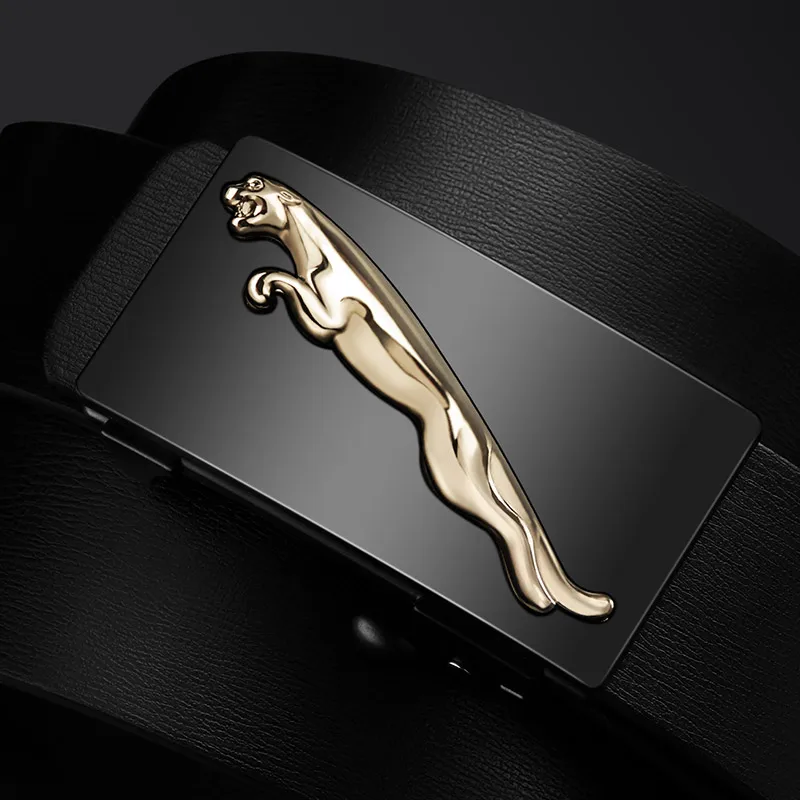 Luxury Jaguar Men's Belt Cowhide Genuine Leather