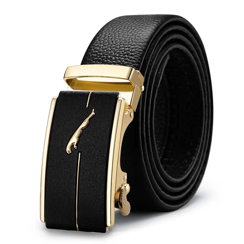 Luxury Jaguar Men's Belt Cowhide Genuine Leather