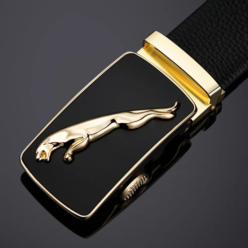 Luxury Jaguar Men's Belt Cowhide Genuine Leather