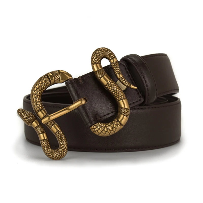 Designer Belts for Women with Snake Buckle