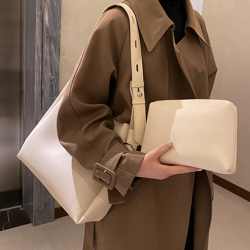 Womens Purse Set 2pcs Large Capacity Shoulder Bag