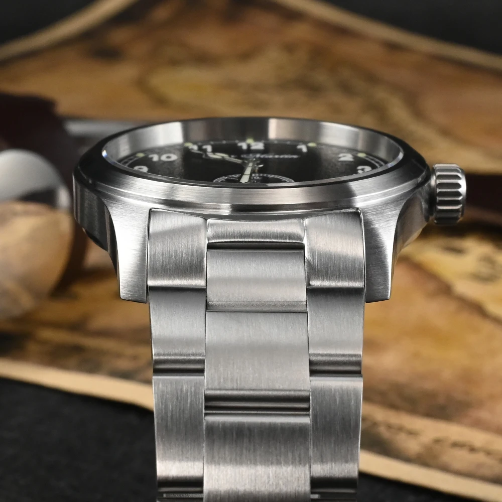San Martin SN034-G-C Pilot Watch RONDA 6004 Quartz Movement