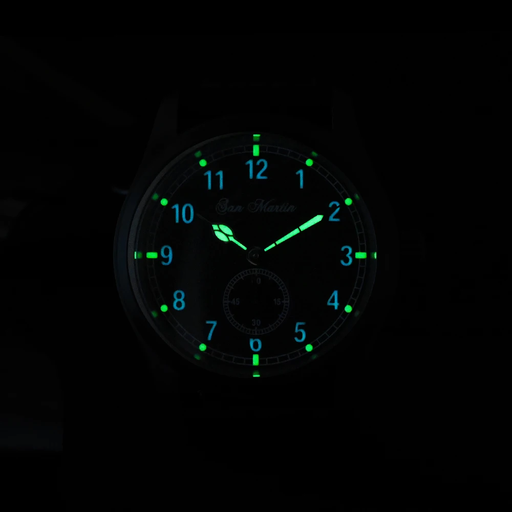 San Martin SN034-G-C Pilot Watch RONDA 6004 Quartz Movement