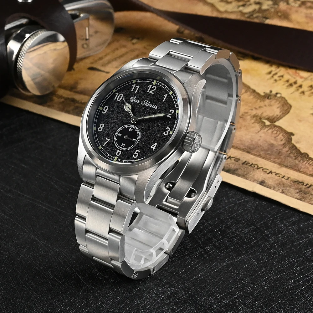 San Martin SN034-G-C Pilot Watch RONDA 6004 Quartz Movement