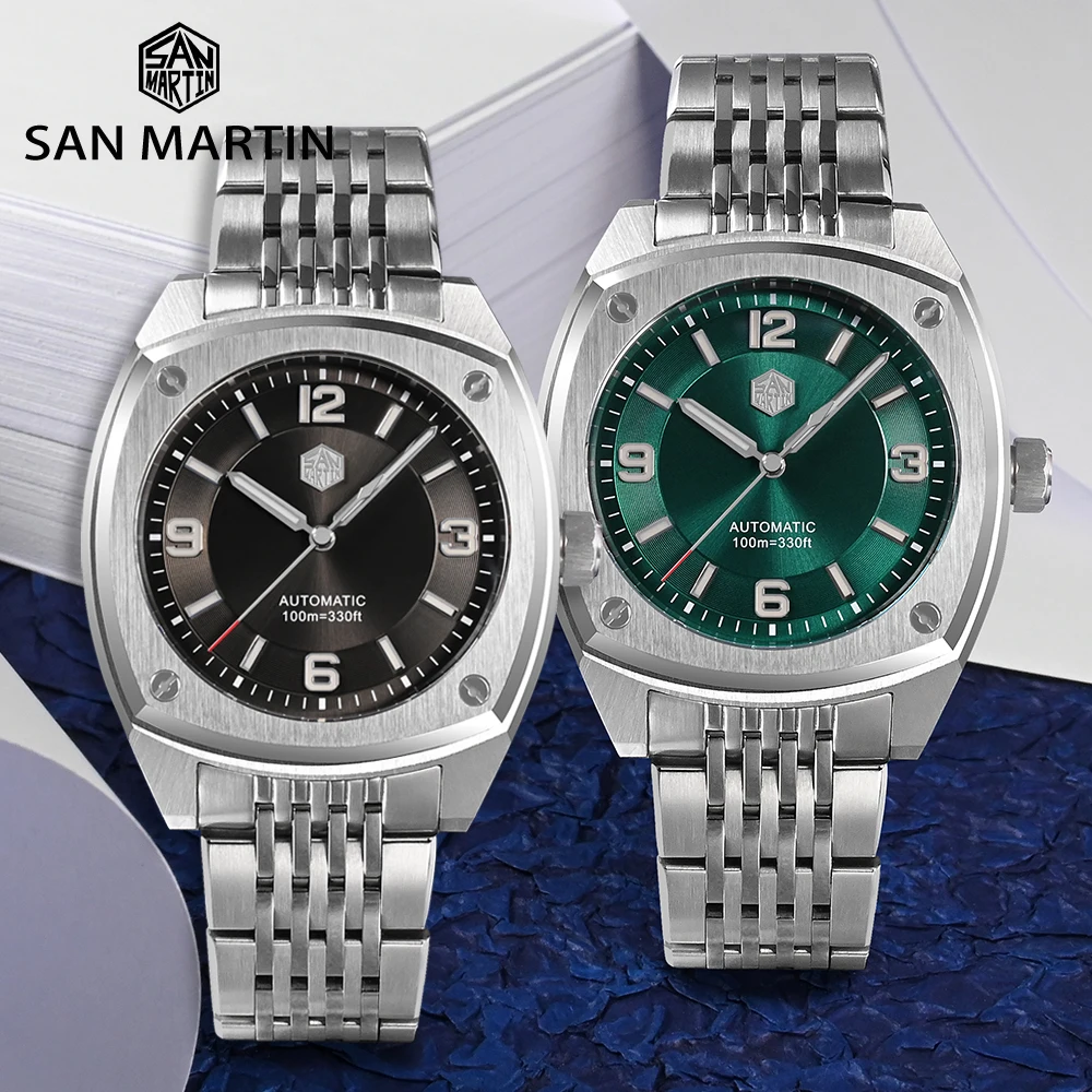 San Martin SN026-G-B Original Design Square Sports Watch