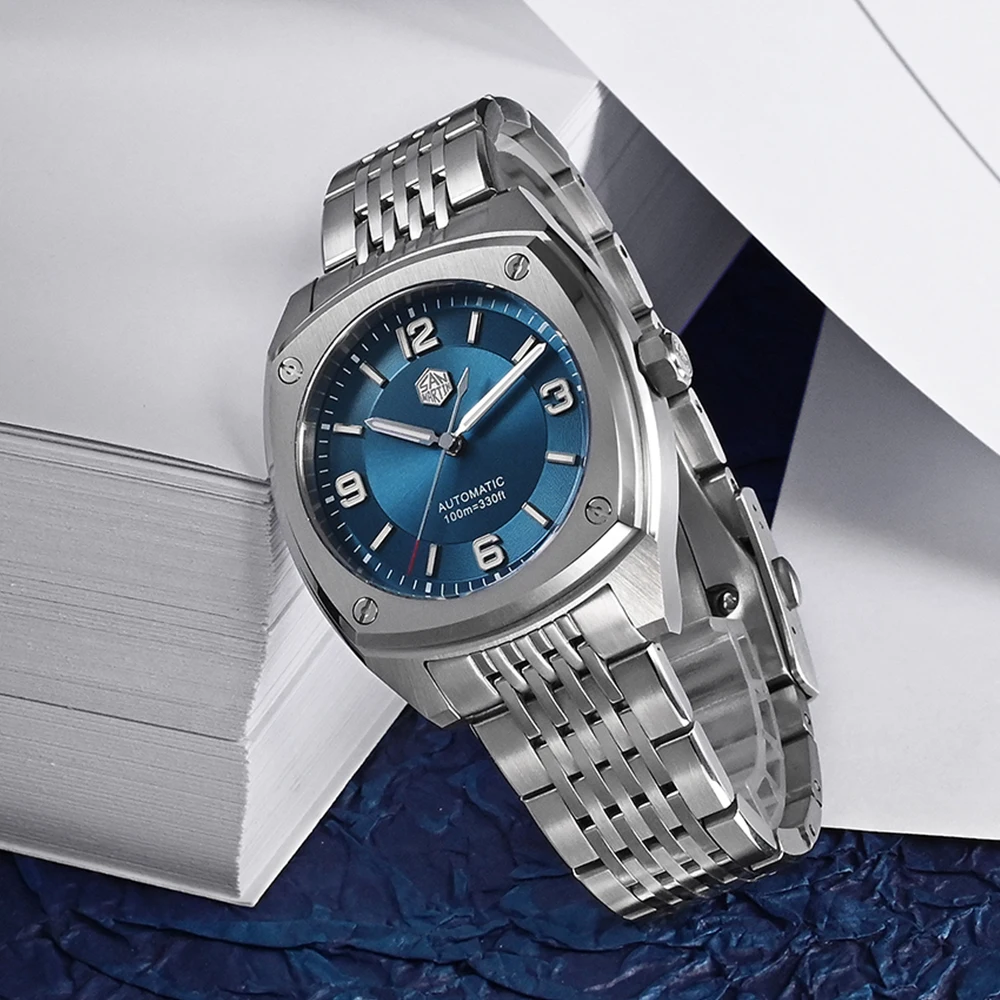 San Martin SN026-G-B Original Design Square Sports Watch